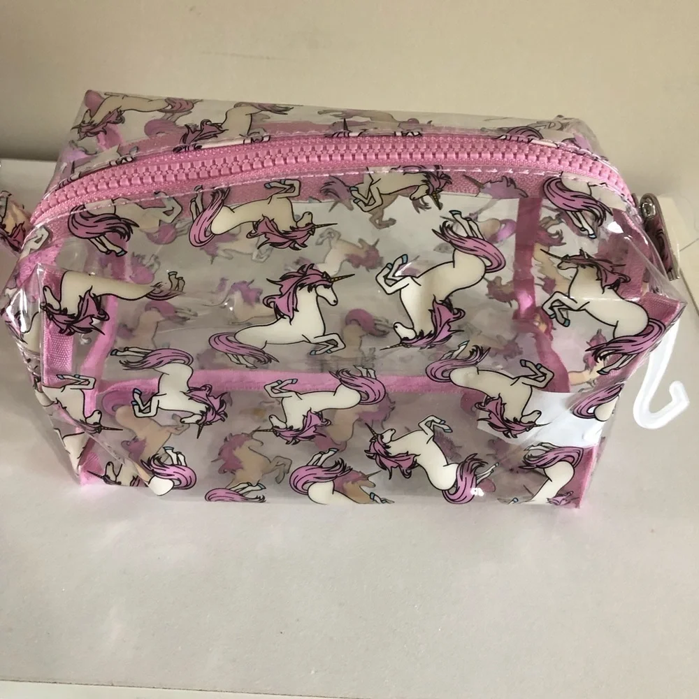 Unicorn Print Clear Cosmetic Bag